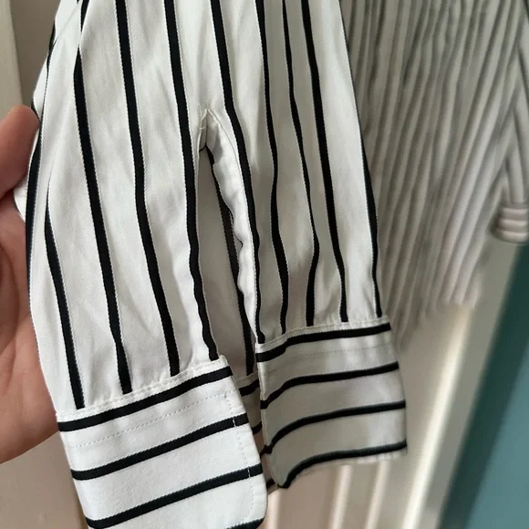 Ralph Lauren Black & White Pinstripe Button-Down Shirt | Size L - Picture 4 of 7